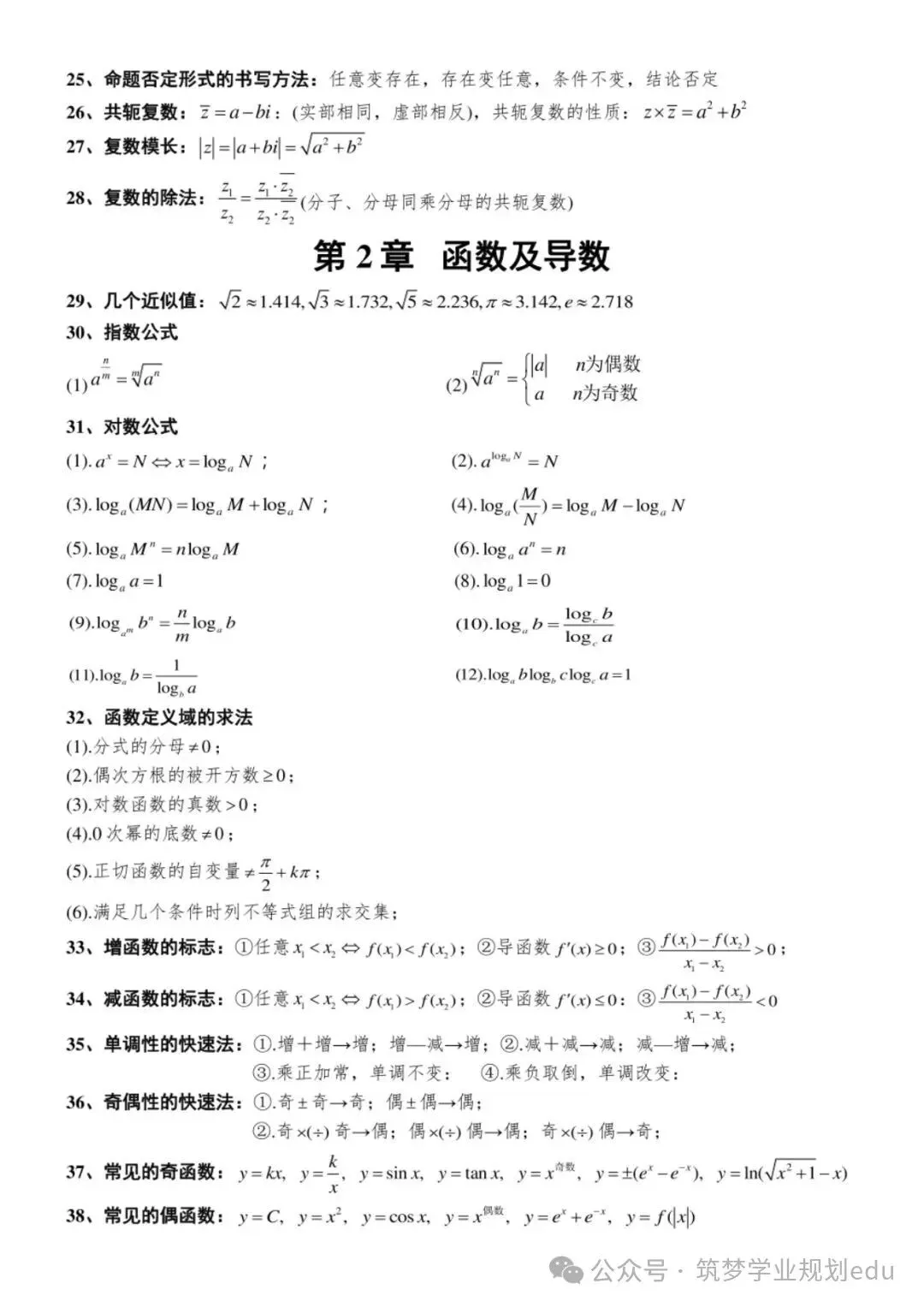 高考数学快速解题核心公式,完整汇总-第2张图片-四季读书网