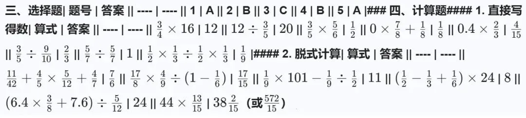 六上数学,期中(1-4 单元)试卷深度分析,找准薄弱点精准提分-第6张图片-四季读书网