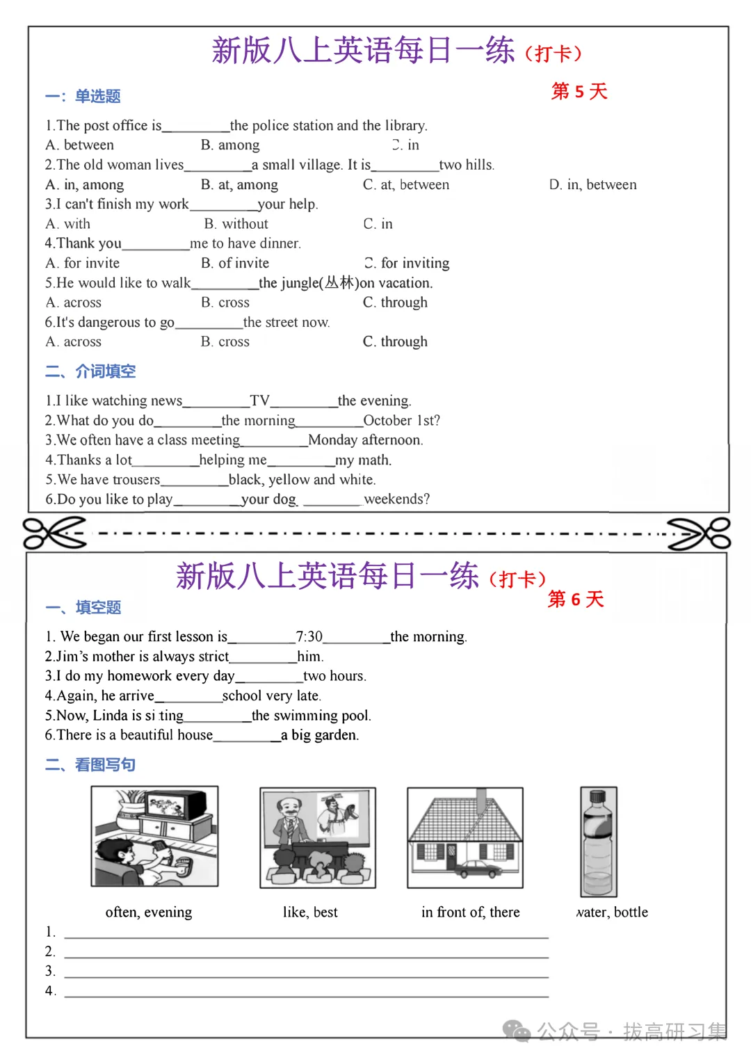 初二新版【八上英语】全册单元考点知识梳理每日一练,2026届有完整版可打印-第5张图片-四季读书网 初二新版【八上英语】全册单元考点知识梳理每日一练,2026届有完整版可打印-第5张图片-四季读书网