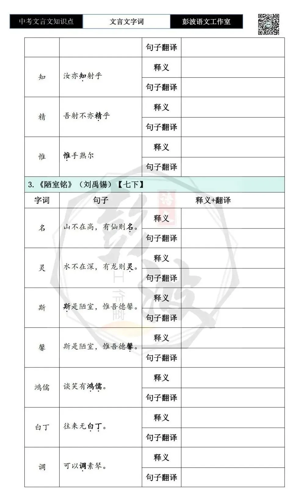 【中考文言文专项】04重点实词-七年级下自测(2元)-第9张图片-四季读书网