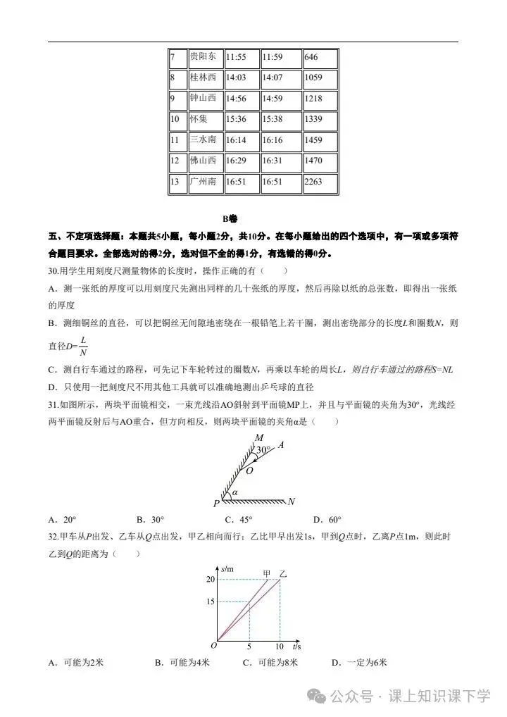 2026年新版八年级上册物理《期中考试模拟试卷》共计5套,附详细解析版,完整电子版可打印!-第9张图片-四季读书网