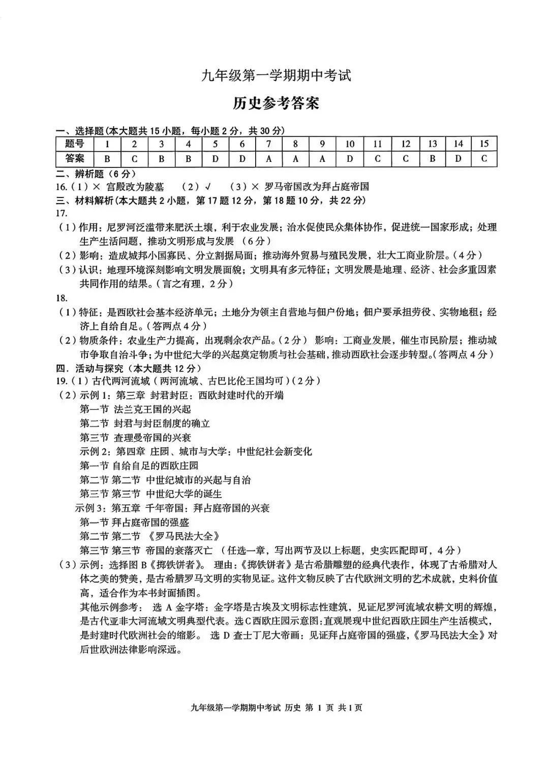 【初三期中】合肥市瑶海区2026-2027学年上九年级历史期中考试和答案-第6张图片-四季读书网