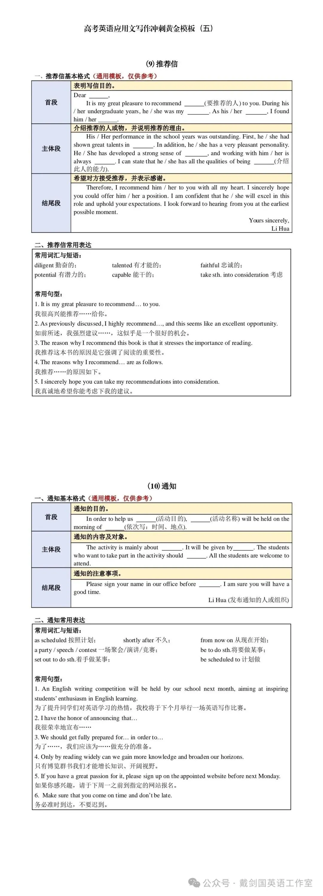 【写作指导】高考英语应用文写作冲刺黄金模板(五)-第1张图片-四季读书网 【写作指导】高考英语应用文写作冲刺黄金模板(五)-第1张图片-四季读书网