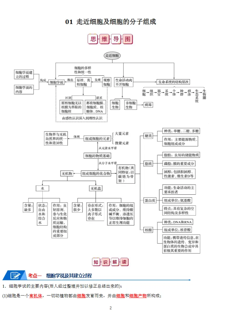 高考生物知识点总结,思维导图+知识解读,全面详细!(通用版)-第3张图片-四季读书网