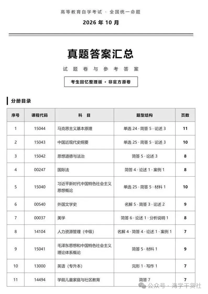 速来对答案|2026 年 10 月自考真题答案完整版已出!-第3张图片-四季读书网 速来对答案|2026 年 10 月自考真题答案完整版已出!-第3张图片-四季读书网