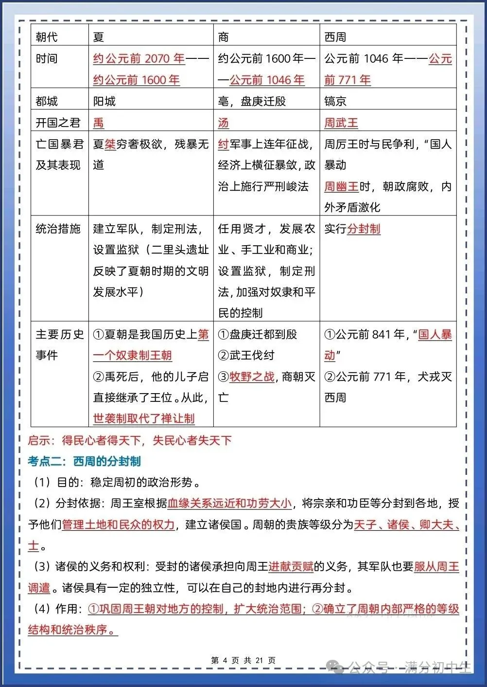 初一新教材七上历史期中必背知识考点梳理复习总结电子打印版!(2026 新)-第4张图片-四季读书网 初一新教材七上历史期中必背知识考点梳理复习总结电子打印版!(2026 新)-第4张图片-四季读书网