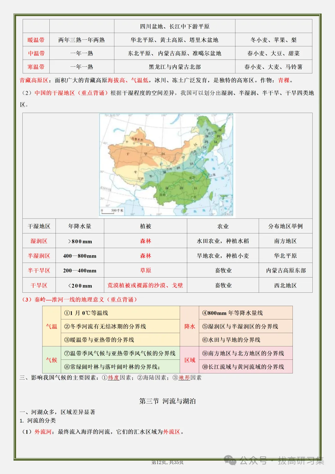 初二新版【八上地理】全册必背核心知识清单汇总,2026届有完整版可打印-第14张图片-四季读书网 初二新版【八上地理】全册必背核心知识清单汇总,2026届有完整版可打印-第14张图片-四季读书网