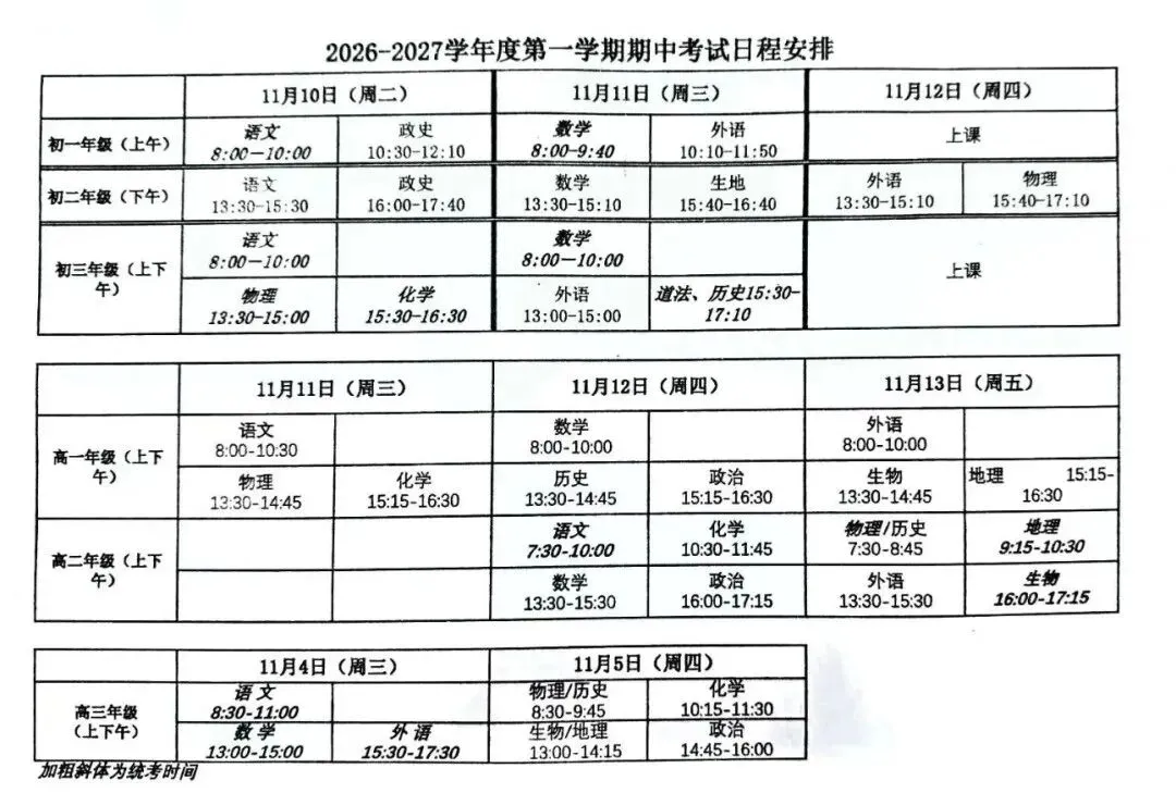 下周就开考!南京初高中期中考最新安排来了!-第4张图片-四季读书网