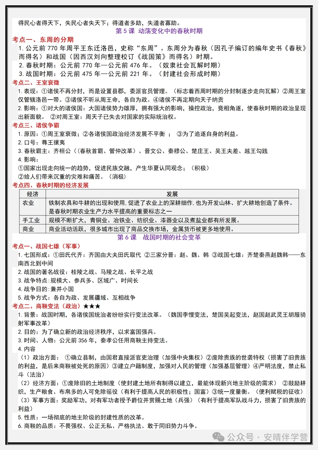 初一 | 新教材七年级上册历史全册核心知识点复习提纲,2026完整版可打印-第5张图片-四季读书网 初一 | 新教材七年级上册历史全册核心知识点复习提纲,2026完整版可打印-第5张图片-四季读书网