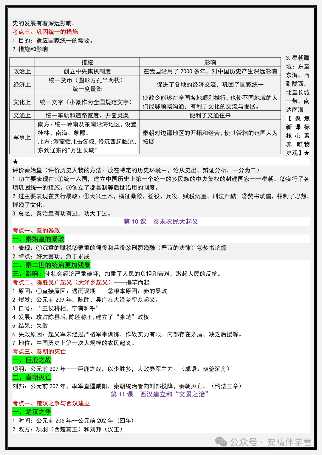初一 | 新教材七年级上册历史全册核心知识点复习提纲,2026完整版可打印-第9张图片-四季读书网 初一 | 新教材七年级上册历史全册核心知识点复习提纲,2026完整版可打印-第9张图片-四季读书网