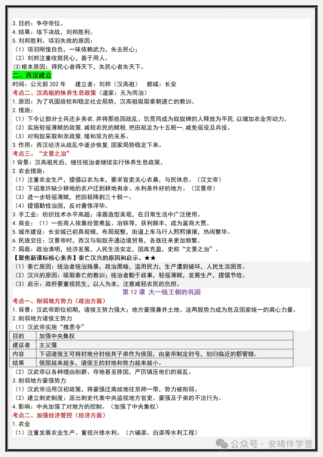 初一 | 新教材七年级上册历史全册核心知识点复习提纲,2026完整版可打印-第10张图片-四季读书网 初一 | 新教材七年级上册历史全册核心知识点复习提纲,2026完整版可打印-第10张图片-四季读书网
