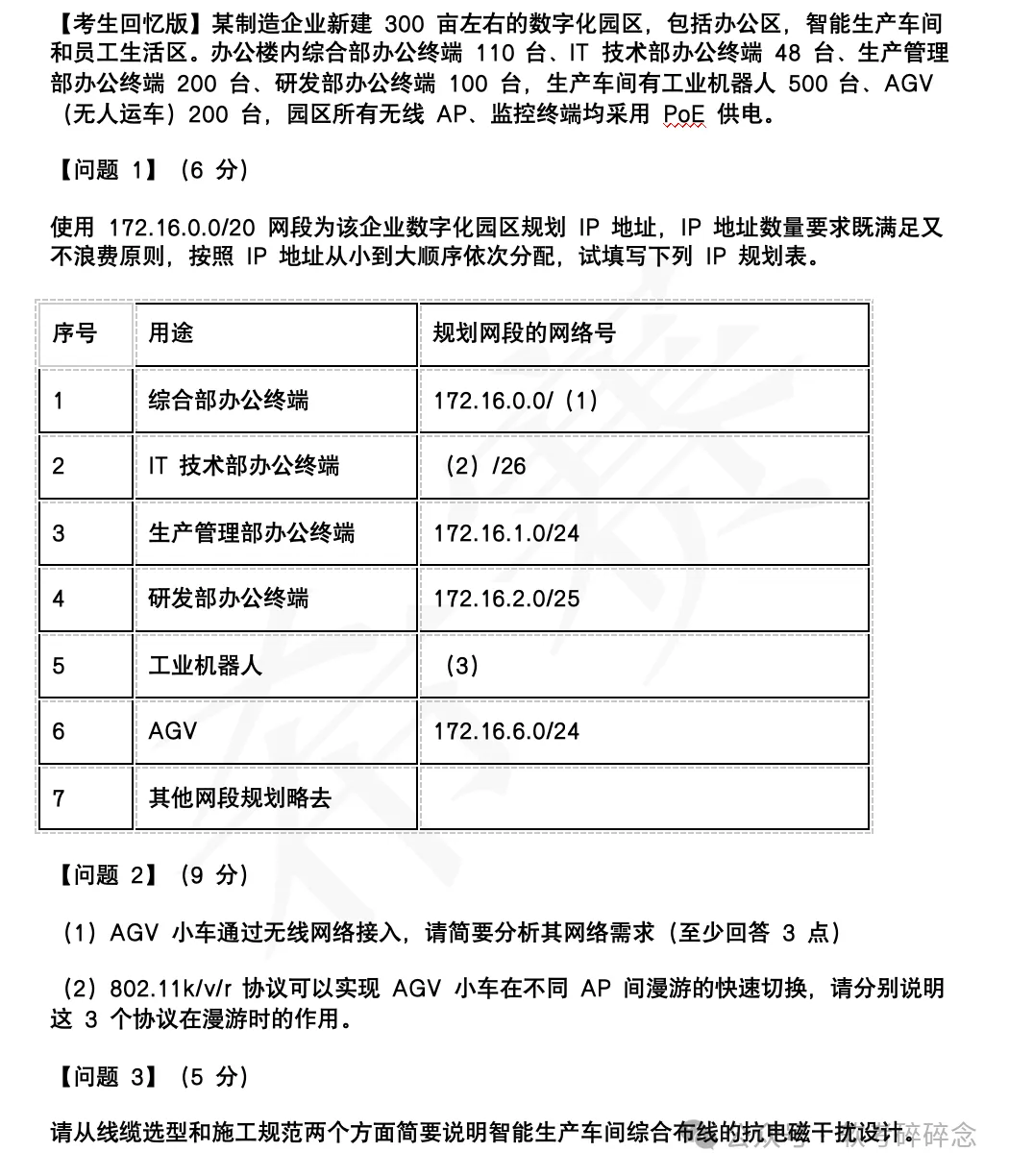 2026下半年网络工程师真题(回忆版)估分-第2张图片-四季读书网