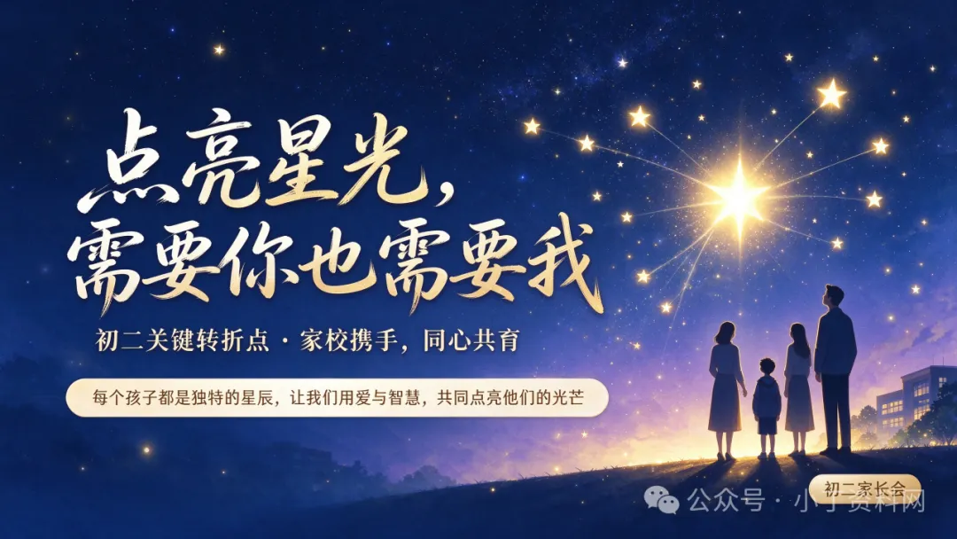 【初二】【秋季上】【期中】家长会:家校同心 共赴星光,厉害的班主任这样开(附36页ppt课件)-第35张图片-四季读书网