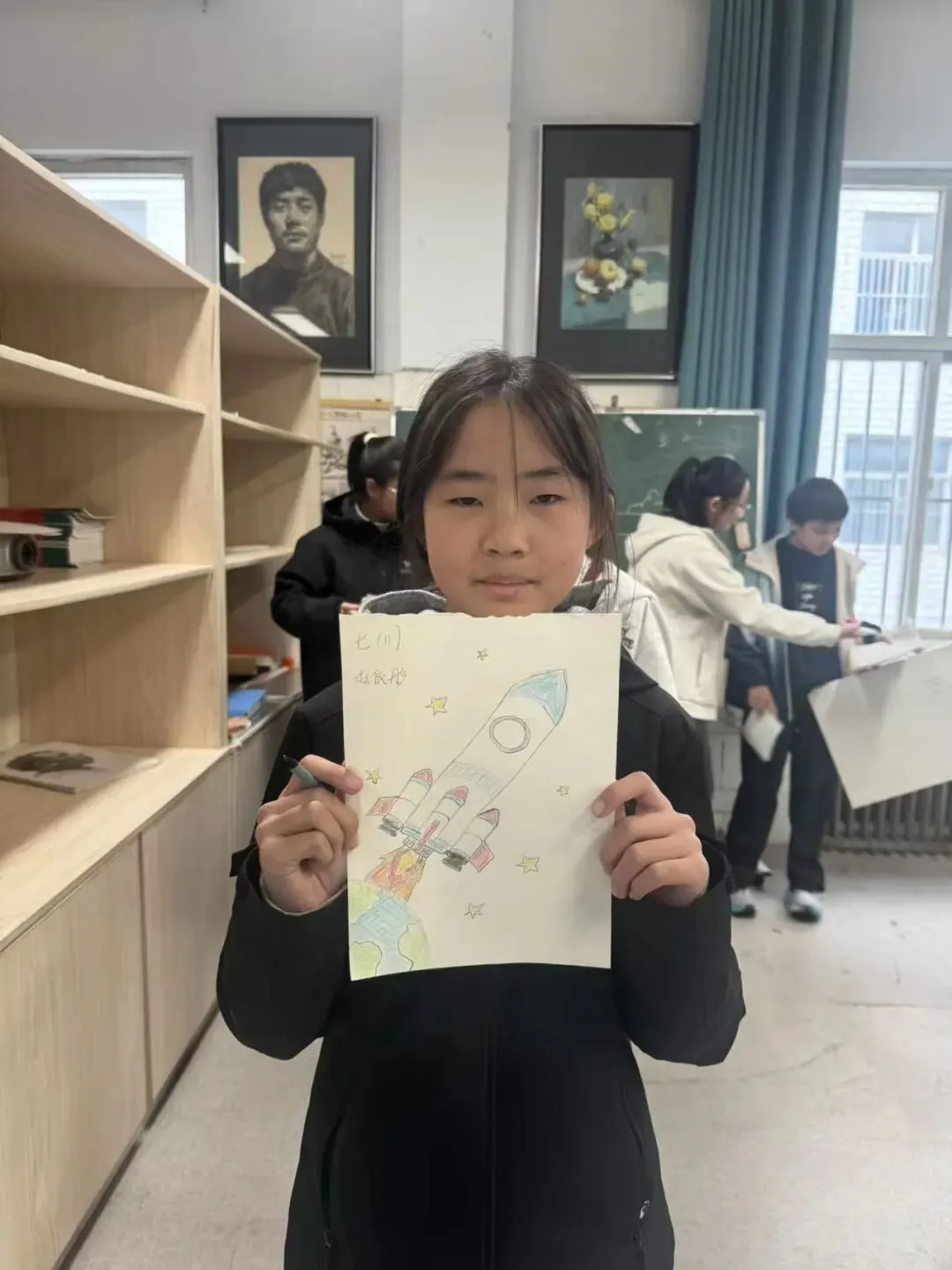 初一11班美术课堂作品《科技之光》-第8张图片-四季读书网