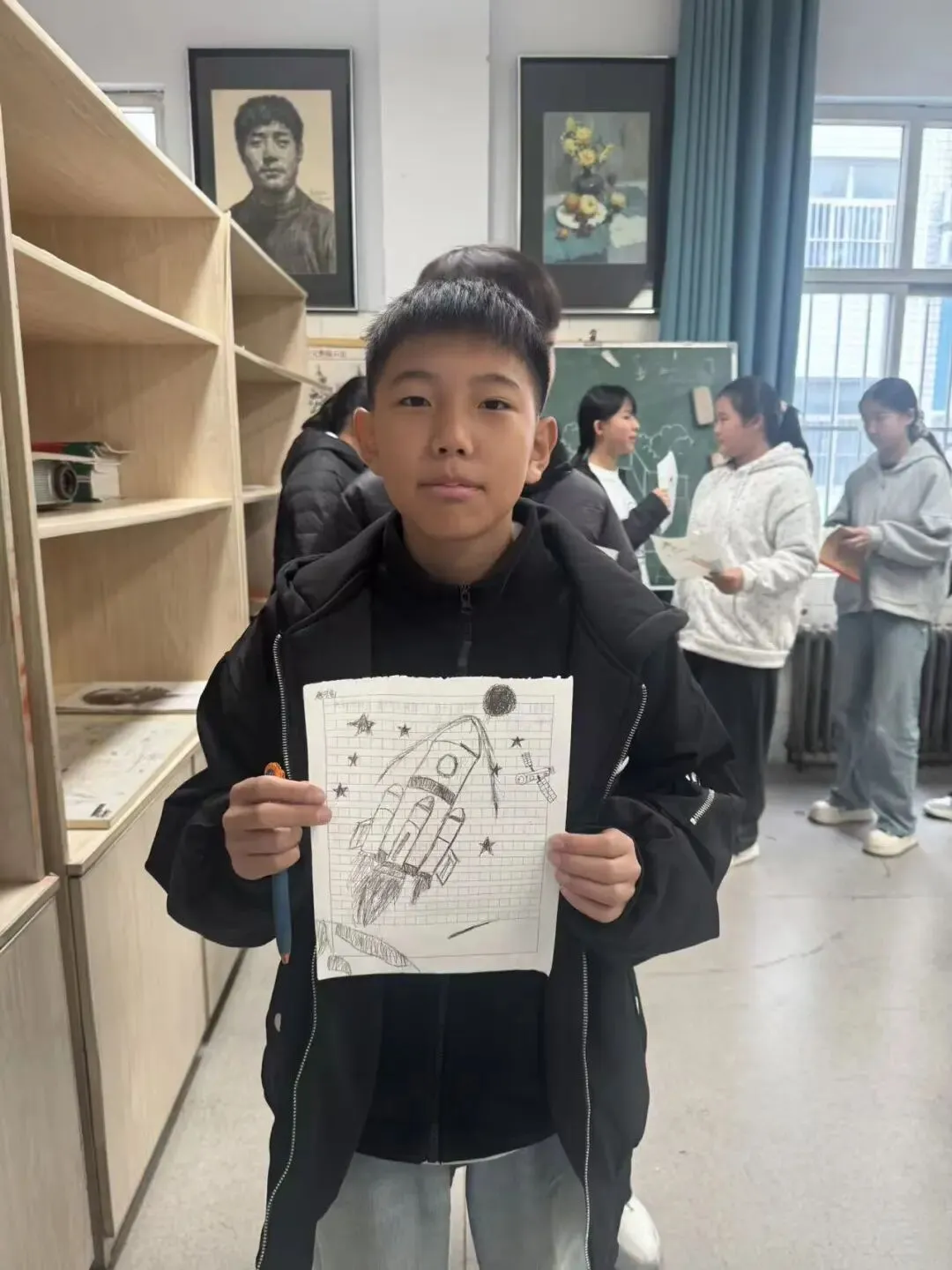 初一11班美术课堂作品《科技之光》-第23张图片-四季读书网