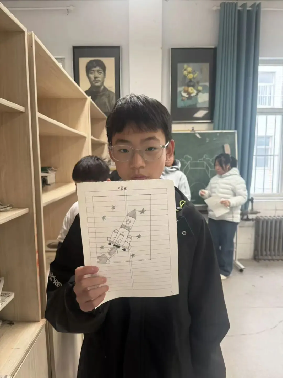 初一11班美术课堂作品《科技之光》-第55张图片-四季读书网