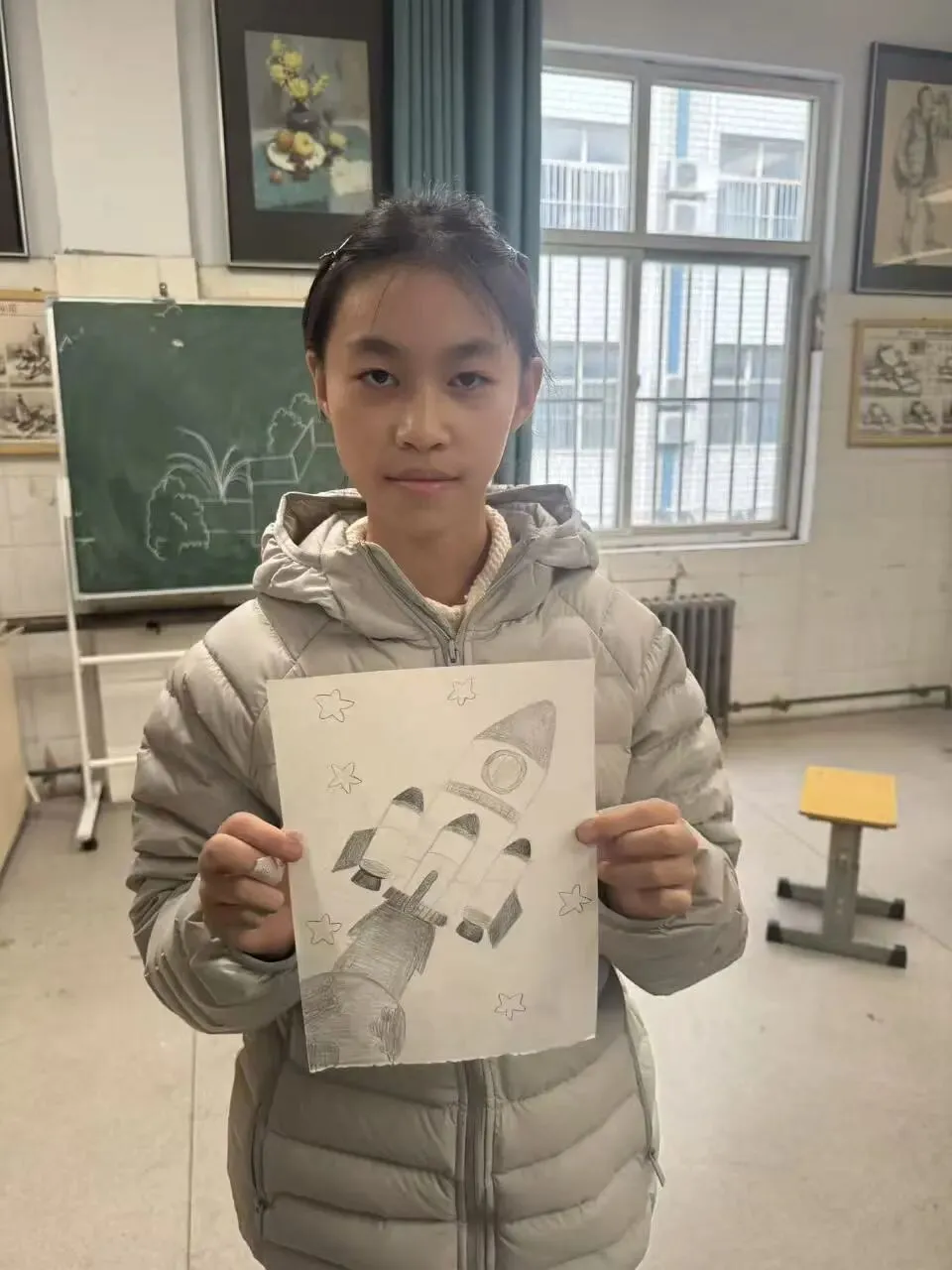 初一11班美术课堂作品《科技之光》-第62张图片-四季读书网