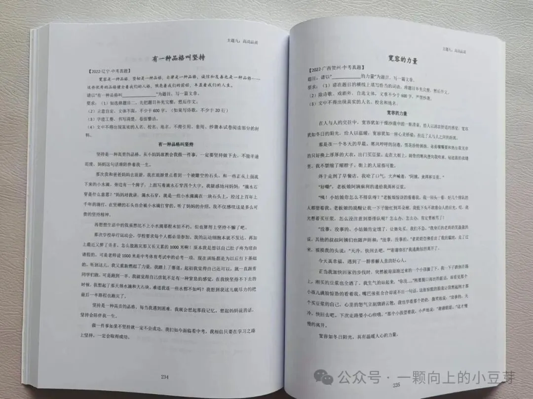 《2027中考作文满分范文300篇》收录300篇考场高分范文,全部是真题+模考题范文,12个话题分类,常考话题全覆盖-第14张图片-四季读书网 《2027中考作文满分范文300篇》收录300篇考场高分范文,全部是真题+模考题范文,12个话题分类,常考话题全覆盖-第14张图片-四季读书网