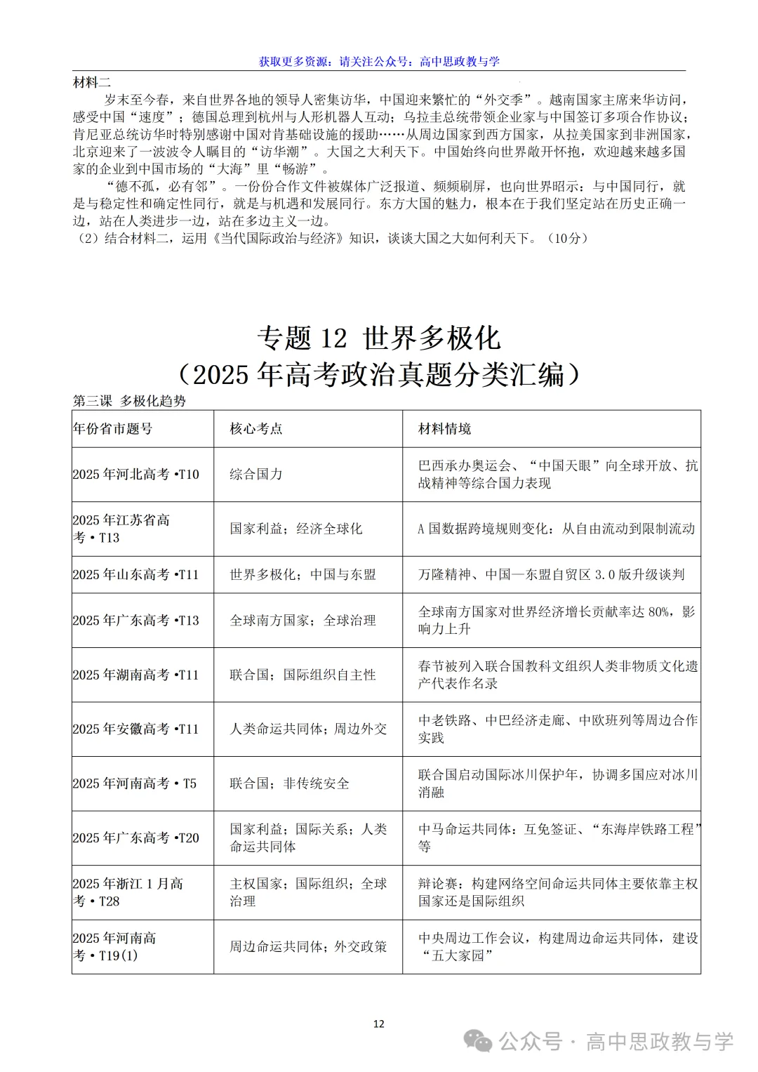 高考政治真题分类汇编(2022-2026年)(7本书22个专题按单元分类)-第64张图片-四季读书网