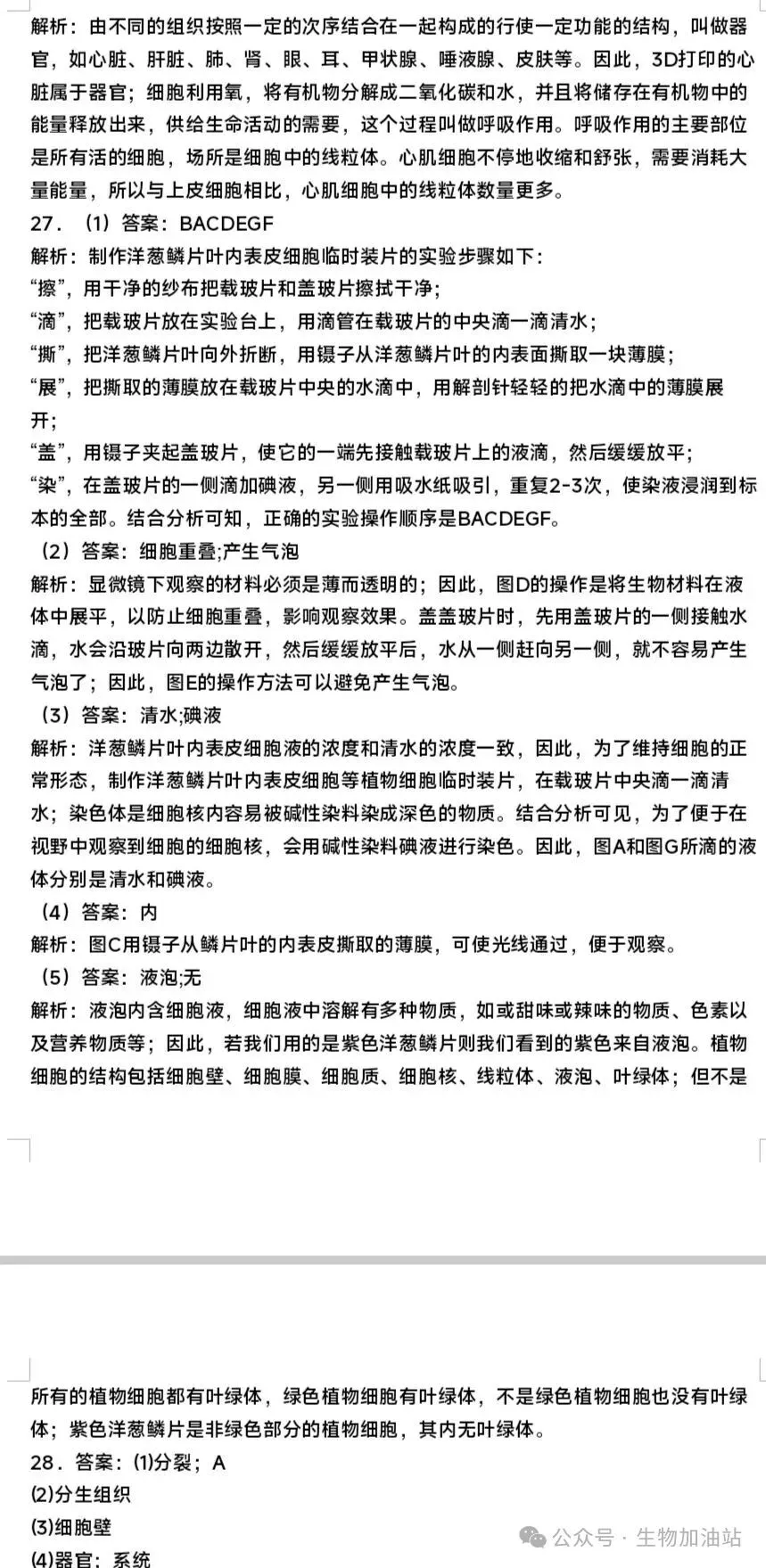 期中试卷:人教版七上生物期中测试卷及答案详解-第13张图片-四季读书网