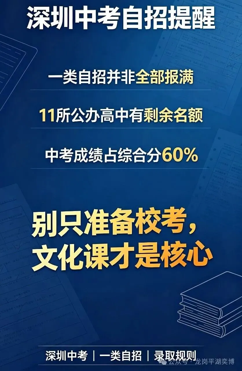 2026深圳中考一类自招!11所公办高中没招满-第4张图片-四季读书网