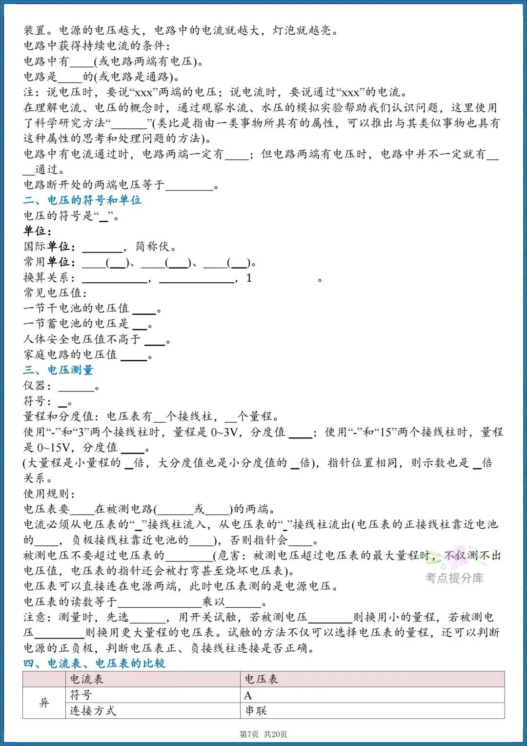 26秋初三人教版 九年级上册物理《重要知识点清单》背诵+默写 共40页 可打印(期中期末重点掌握)-第16张图片-四季读书网 26秋初三人教版 九年级上册物理《重要知识点清单》背诵+默写 共40页 可打印(期中期末重点掌握)-第16张图片-四季读书网