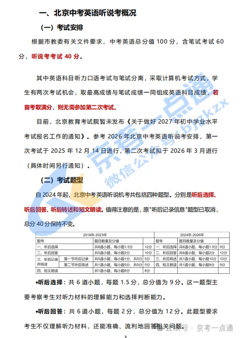 2027北京中考英语听说考时间出炉?首考和第二次考哪次难度大?-第4张图片-四季读书网 2027北京中考英语听说考时间出炉?首考和第二次考哪次难度大?-第4张图片-四季读书网