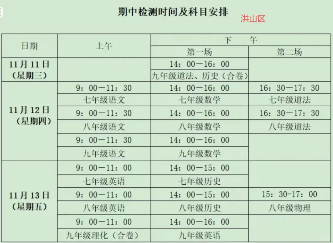 下周开考!武汉10区期中考时间出炉!附期中真题试卷PDF下载-第3张图片-四季读书网 下周开考!武汉10区期中考时间出炉!附期中真题试卷PDF下载-第3张图片-四季读书网