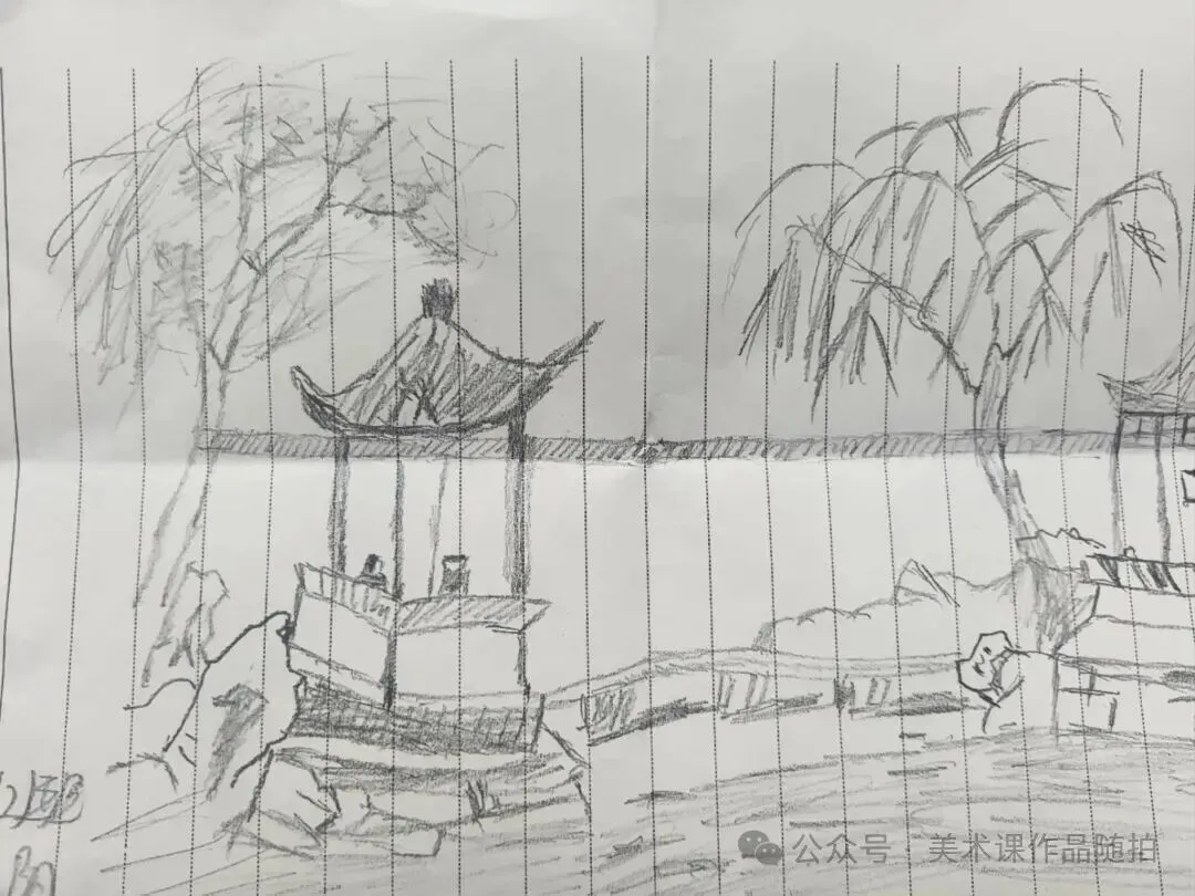 初二2班美术课堂作品《叠山理水》-第17张图片-四季读书网