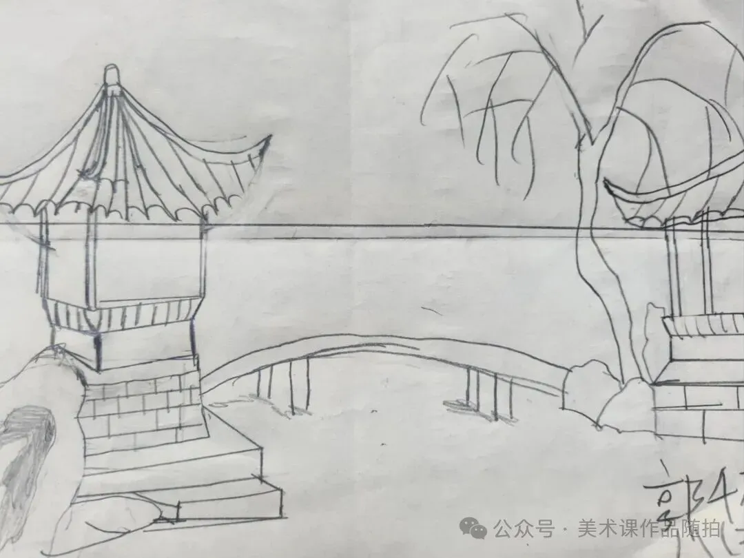 初二2班美术课堂作品《叠山理水》-第18张图片-四季读书网