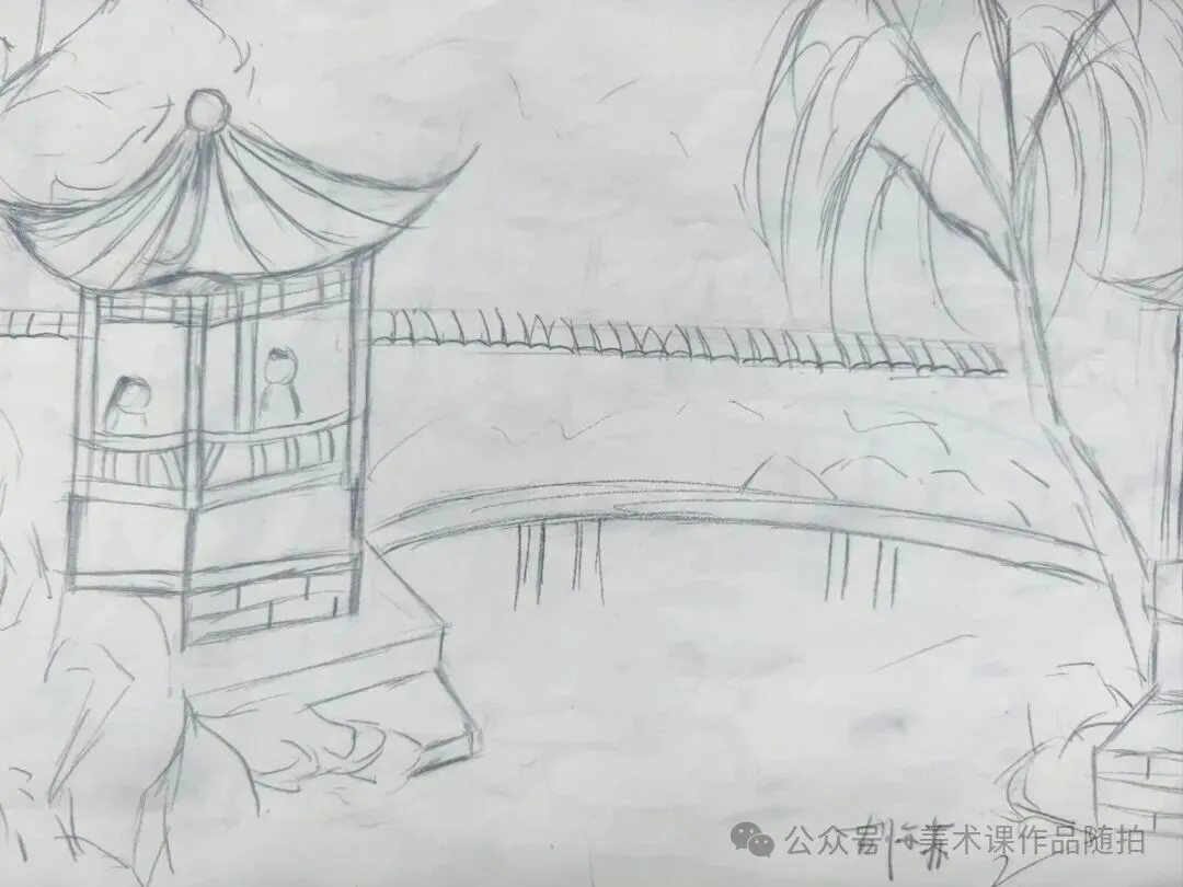 初二2班美术课堂作品《叠山理水》-第23张图片-四季读书网