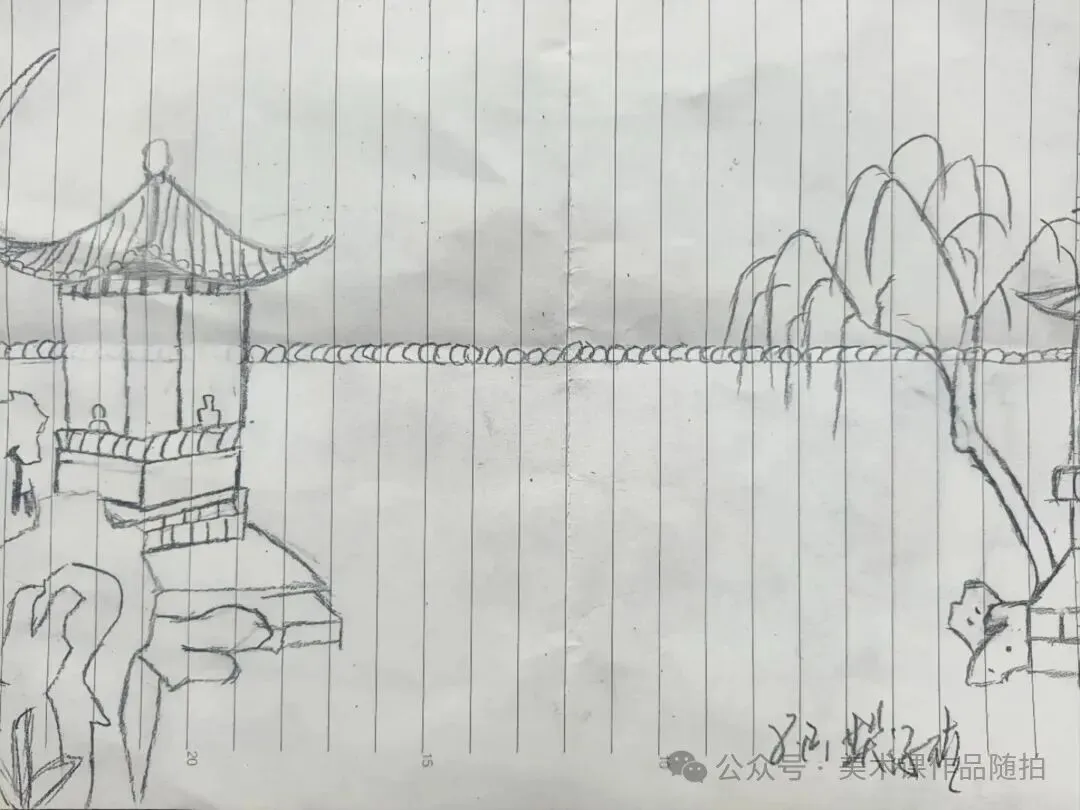 初二2班美术课堂作品《叠山理水》-第32张图片-四季读书网
