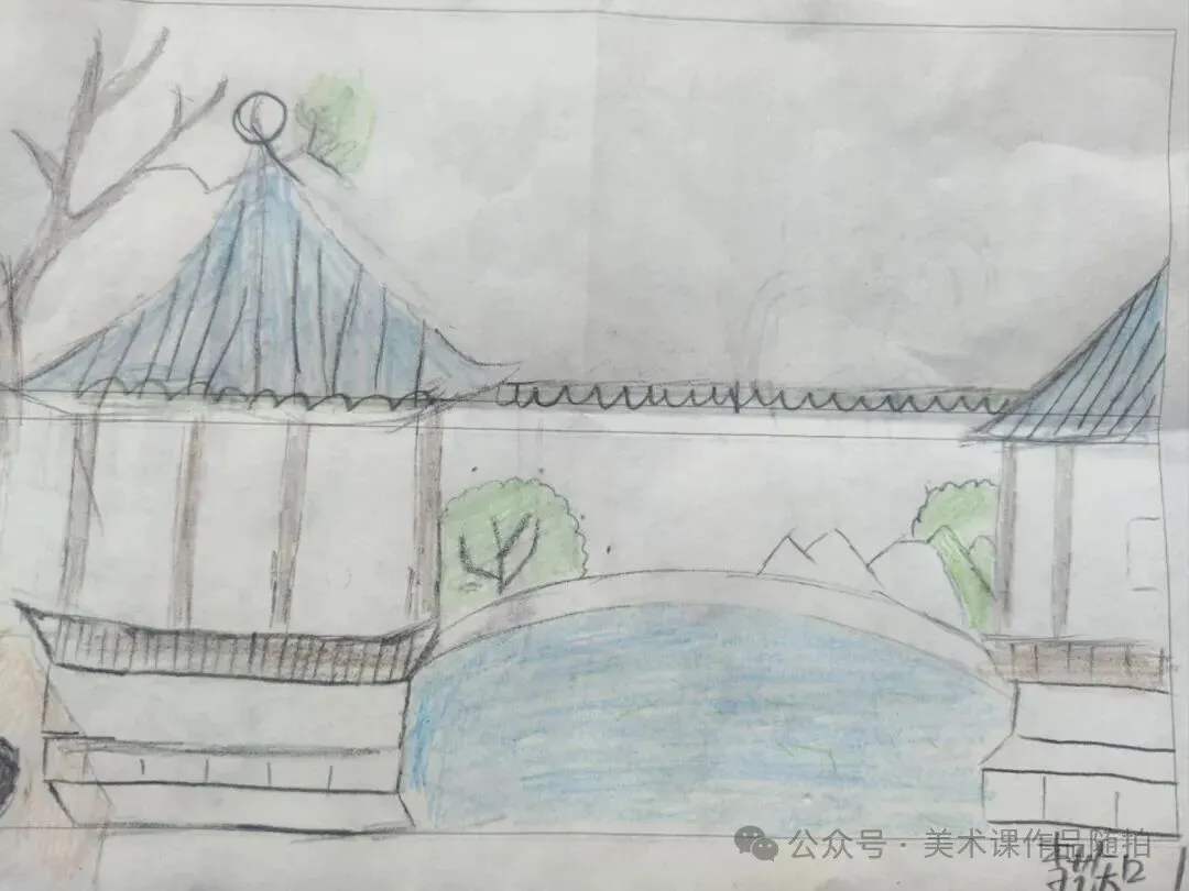 初二2班美术课堂作品《叠山理水》-第33张图片-四季读书网