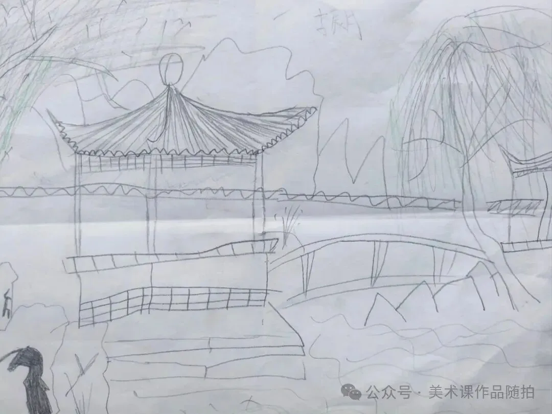 初二2班美术课堂作品《叠山理水》-第36张图片-四季读书网