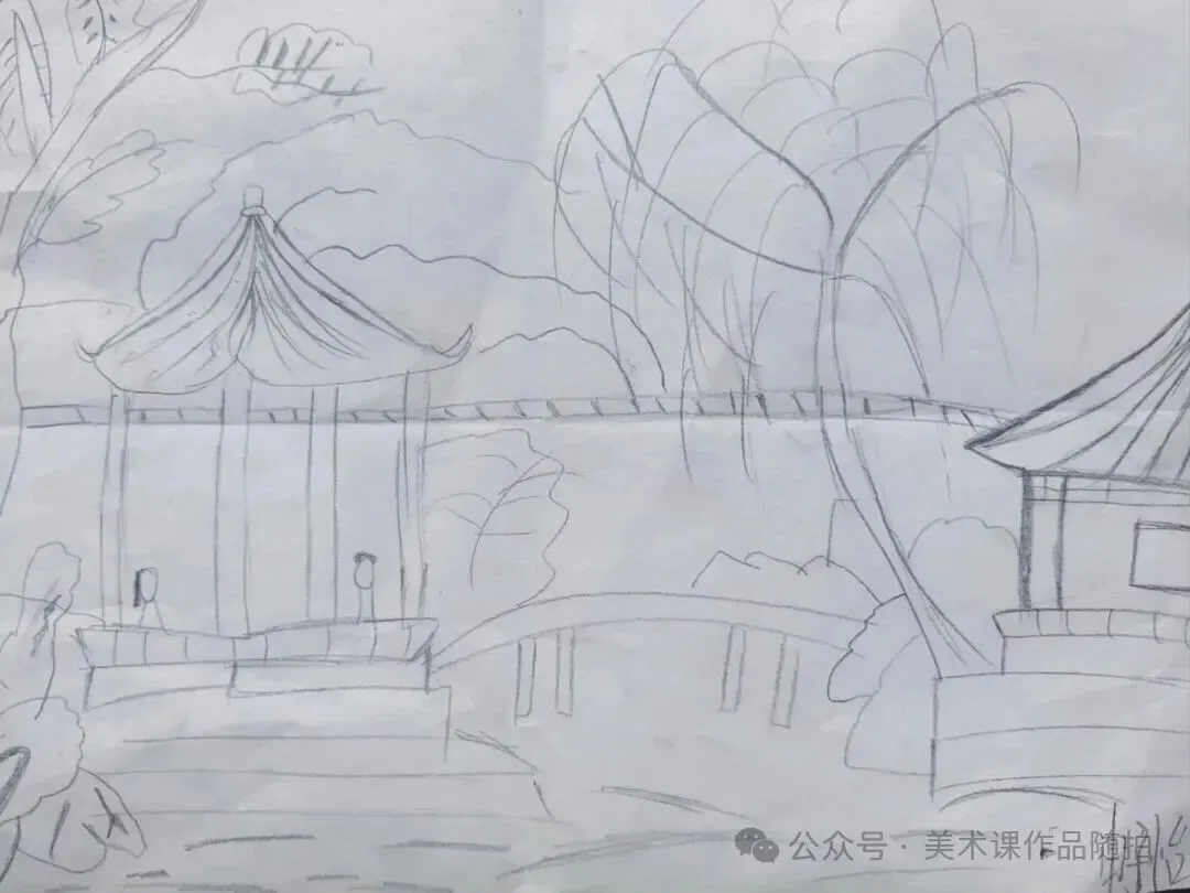 初二2班美术课堂作品《叠山理水》-第39张图片-四季读书网