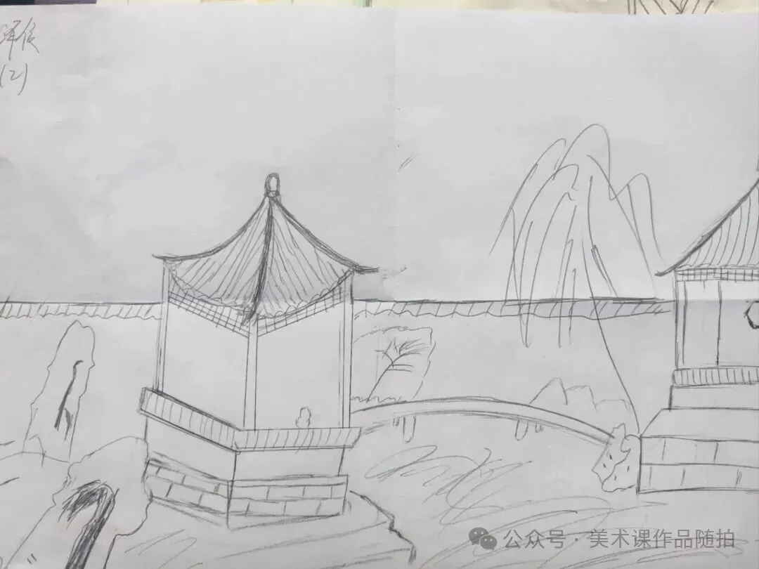 初二2班美术课堂作品《叠山理水》-第44张图片-四季读书网