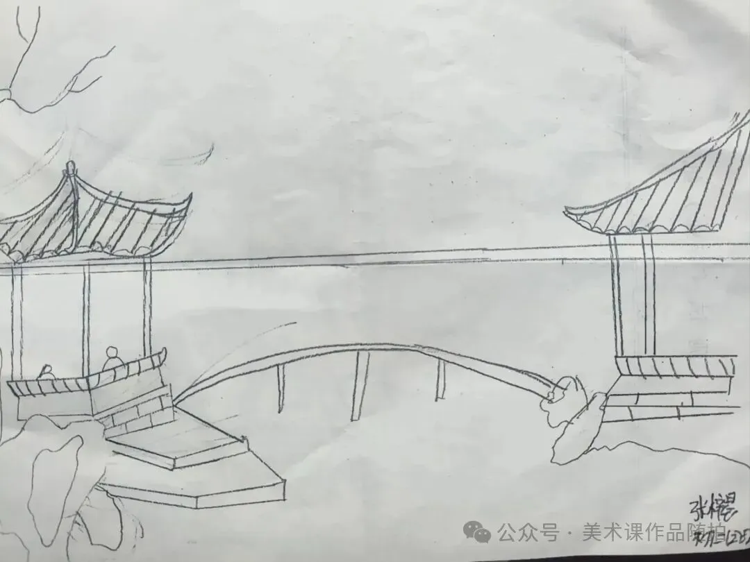 初二2班美术课堂作品《叠山理水》-第45张图片-四季读书网