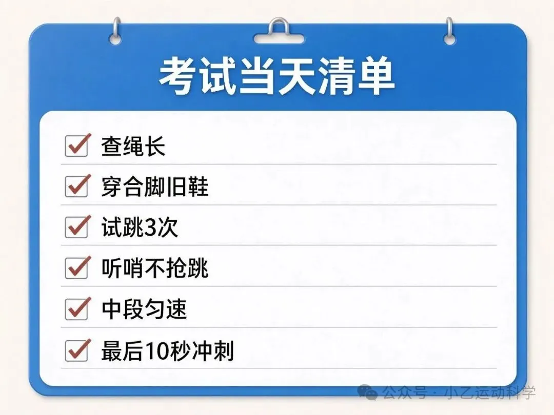中考体育跳绳提分(五):考前一周怎么练、上考场慌了怎么办?减量+临场应对,把最好状态留到考试-第4张图片-四季读书网 中考体育跳绳提分(五):考前一周怎么练、上考场慌了怎么办?减量+临场应对,把最好状态留到考试-第4张图片-四季读书网