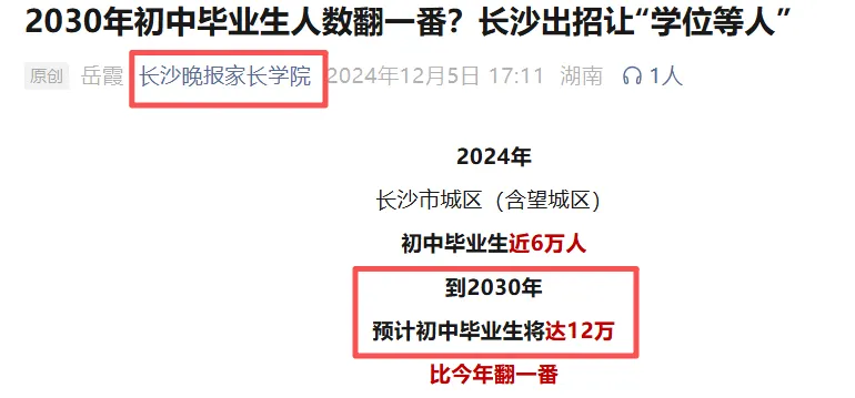 真卷!明年长沙中考预计8.6万人!正加急新建4所公办高中!-第3张图片-四季读书网