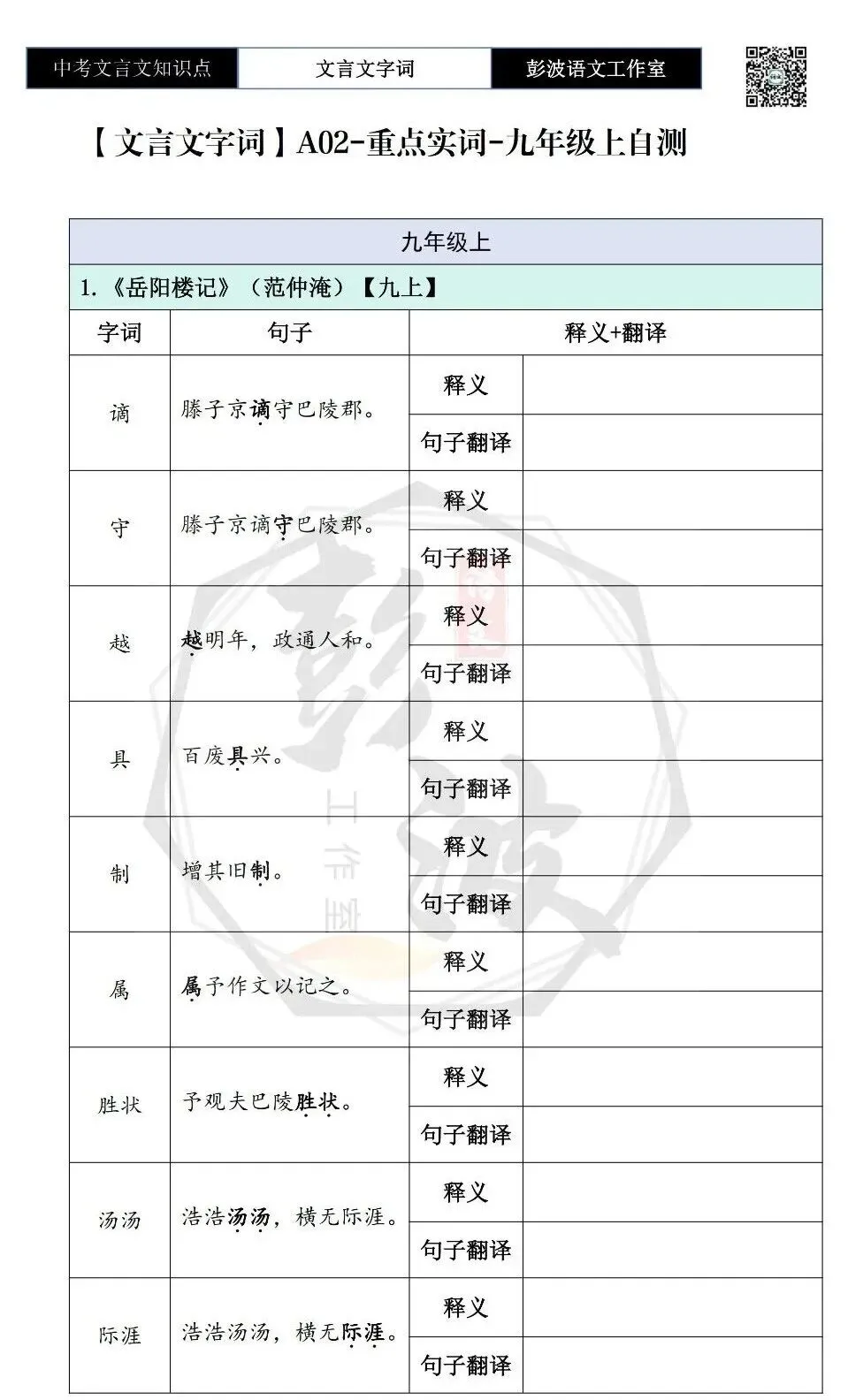 【中考文言文专项】07重点实词-九年级上自测(2元)-第5张图片-四季读书网 【中考文言文专项】07重点实词-九年级上自测(2元)-第5张图片-四季读书网
