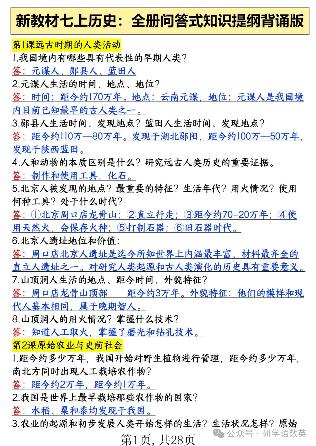 PDF 可打印 | 七上历史期中考知识点汇总必背清单,2026新-第2张图片-四季读书网 PDF 可打印 | 七上历史期中考知识点汇总必背清单,2026新-第2张图片-四季读书网