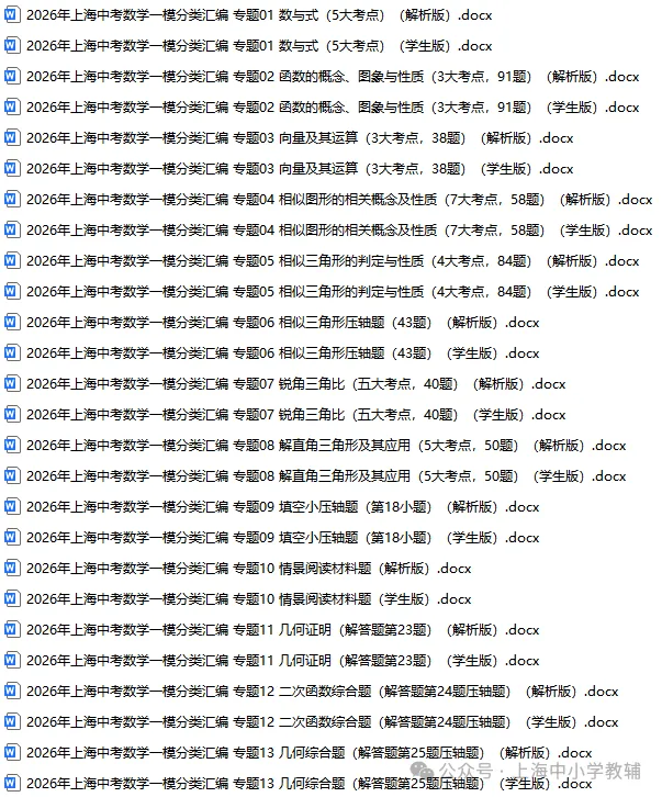 2026年上海中考各科一模分类汇编-第5张图片-四季读书网 2026年上海中考各科一模分类汇编-第5张图片-四季读书网