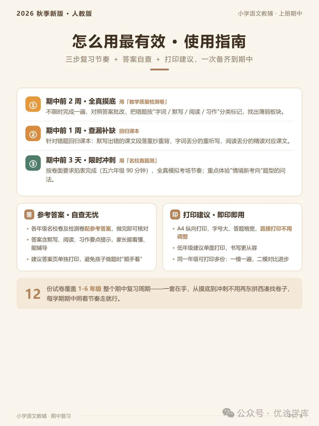 人教版小学语文 1-6 年级上册期中试卷|公益分享-第7张图片-四季读书网