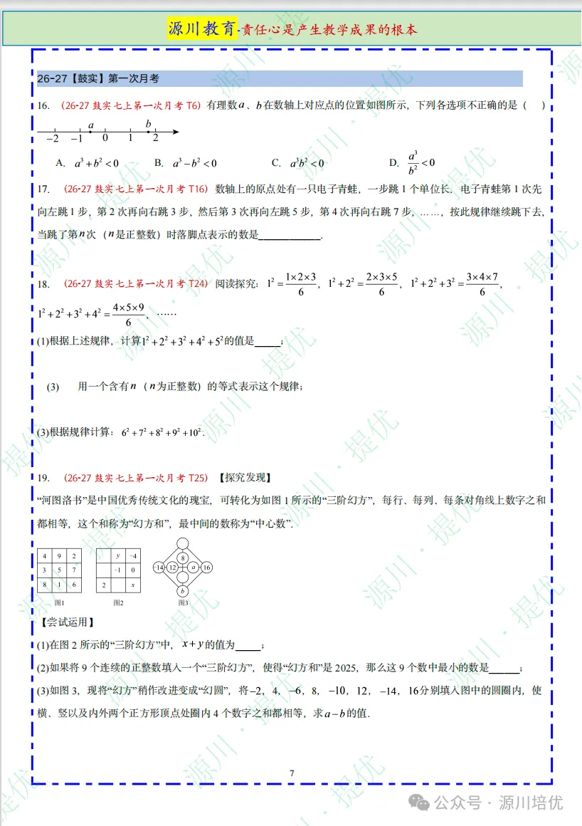 2026 年 【26-27】南京真题--【七上数学】9-10 月月考压轴好题速递-第7张图片-四季读书网 2026 年 【26-27】南京真题--【七上数学】9-10 月月考压轴好题速递-第7张图片-四季读书网