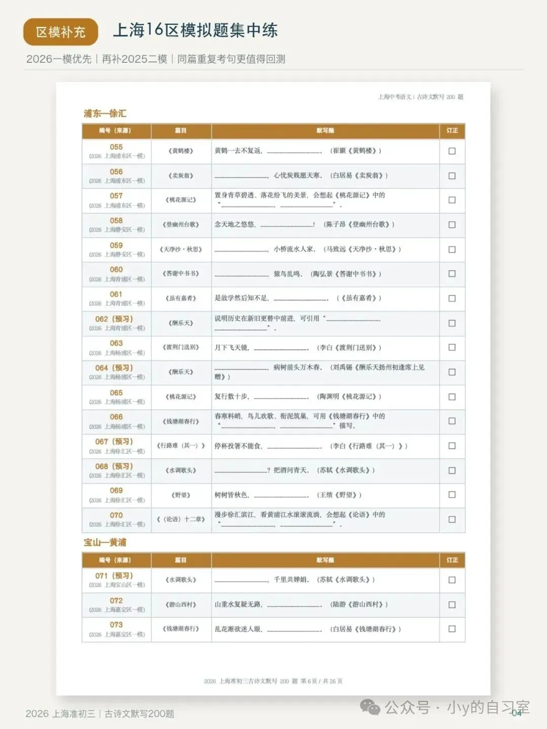 上海初三古诗文默写200题|查漏与巩固-第3张图片-四季读书网