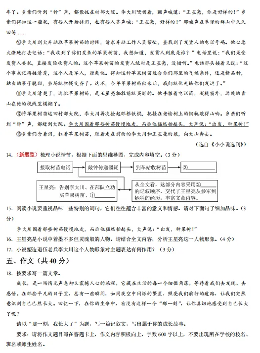 2026秋新统编版语文:九年级上册期中考试模拟试卷(共3套),提前打印出来做一做,拿高分!-第10张图片-四季读书网