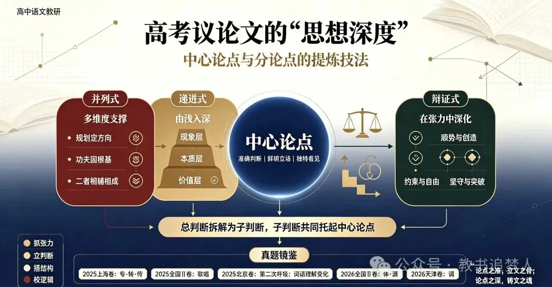 高考议论文的“思想深度”——中心论点与分论点的提炼技法-第1张图片-四季读书网