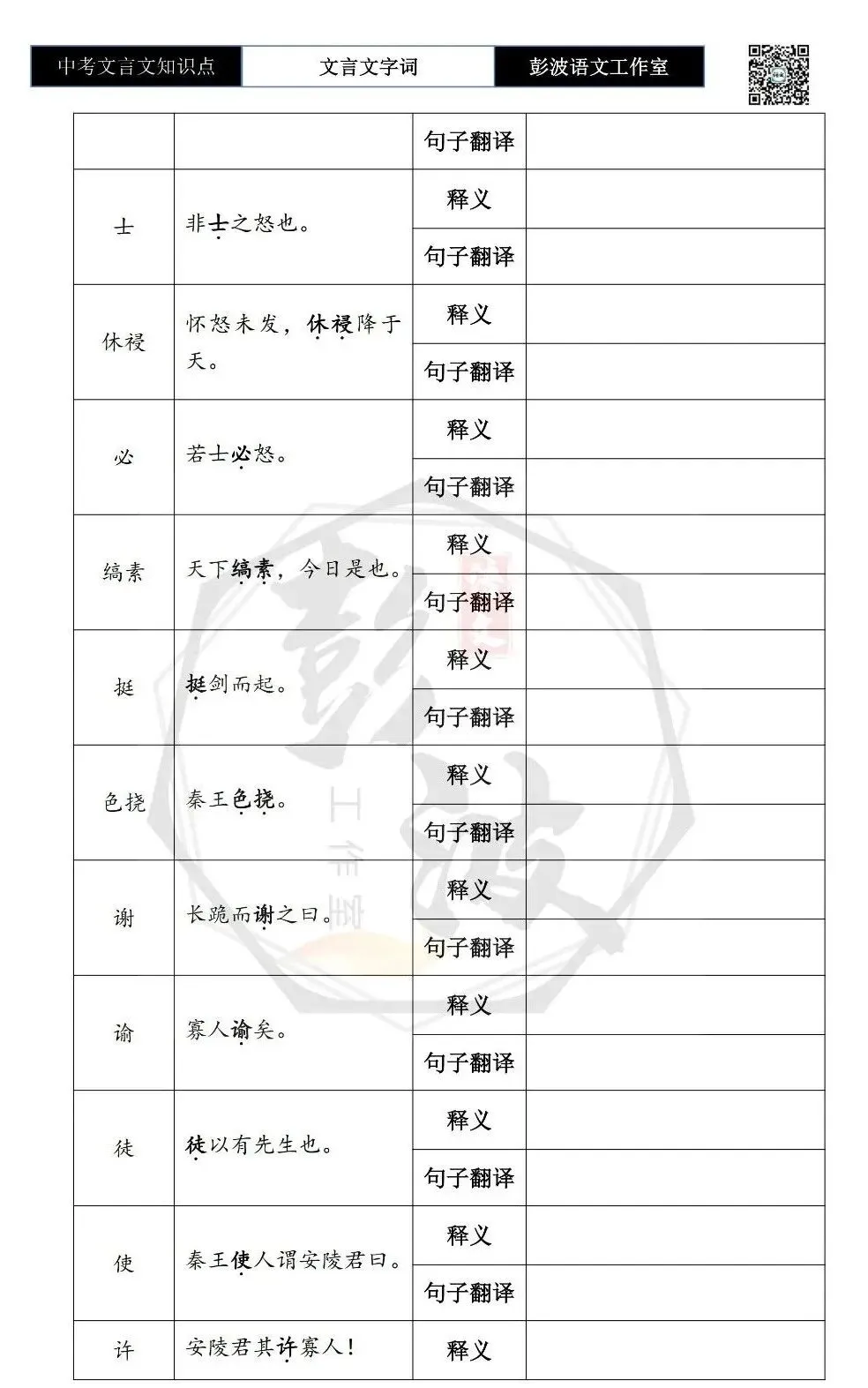 【中考文言文专项】08重点实词-九年级下自测(2元)-第9张图片-四季读书网 【中考文言文专项】08重点实词-九年级下自测(2元)-第9张图片-四季读书网