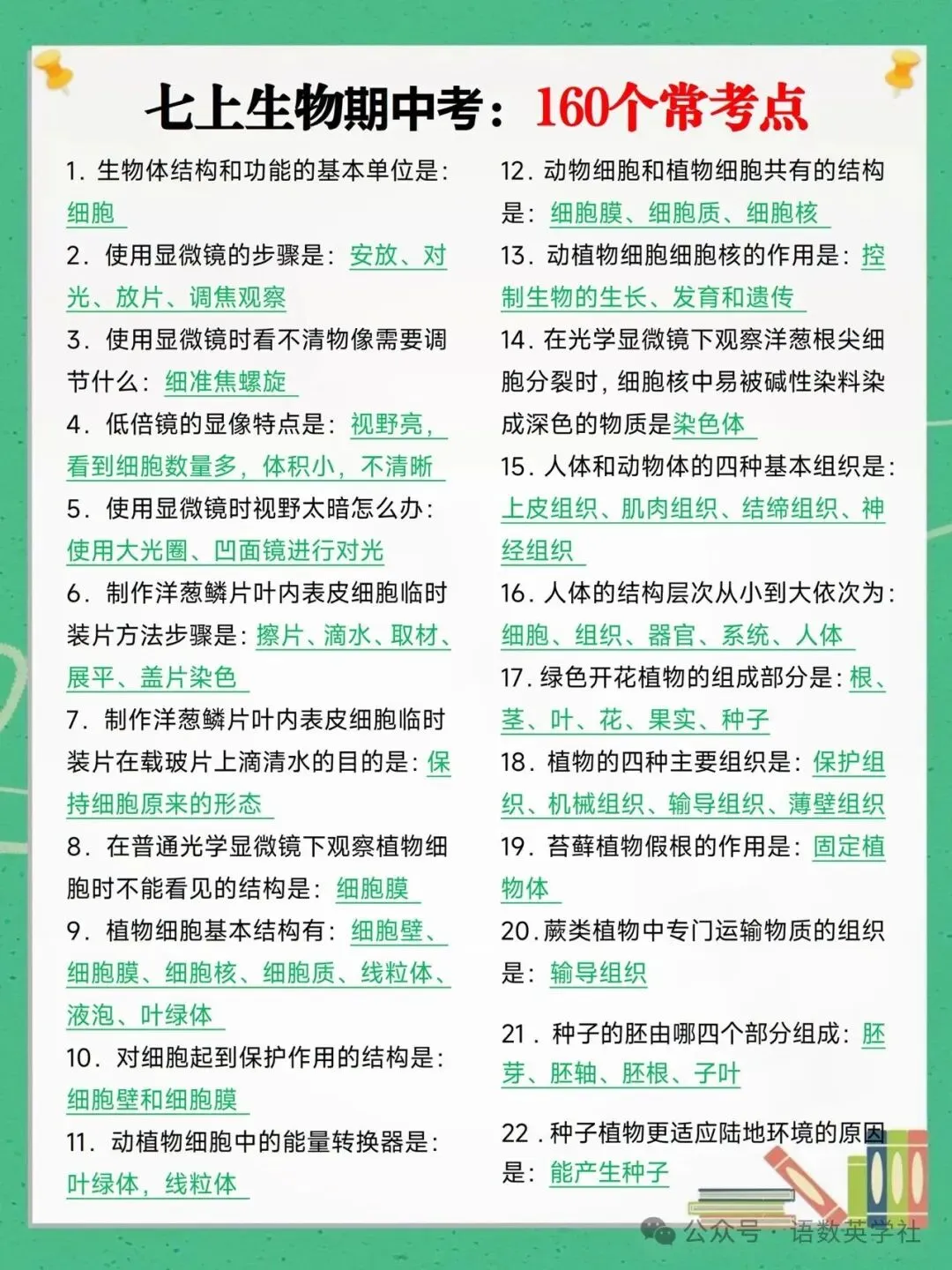 2026年新版七年级上册全科期中考10天冲刺复习计划,可打印电子版!-第10张图片-四季读书网 2026年新版七年级上册全科期中考10天冲刺复习计划,可打印电子版!-第10张图片-四季读书网