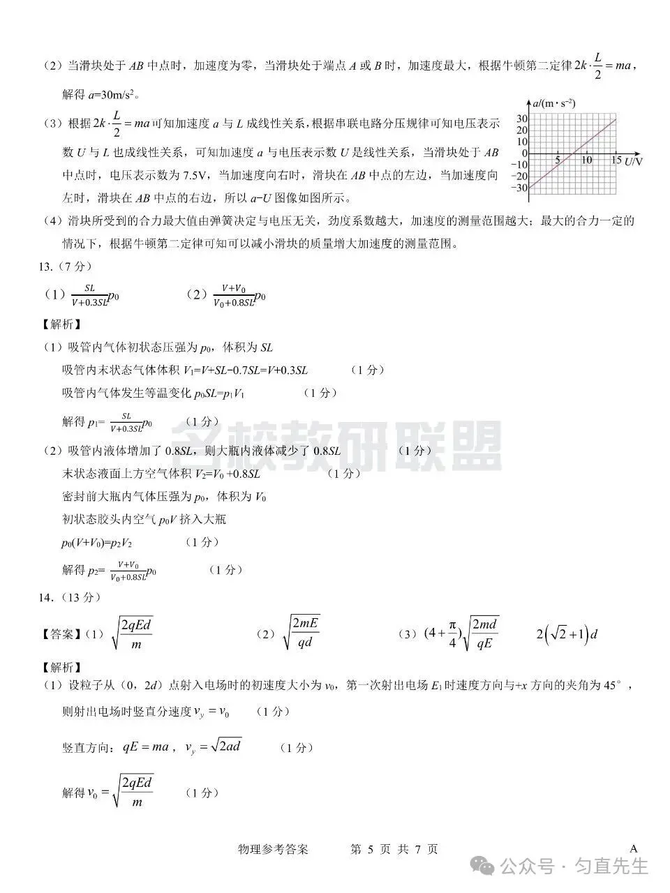 优质试卷!名校教研联盟高考仿真卷高三物理 十月(含答案)-第11张图片-四季读书网